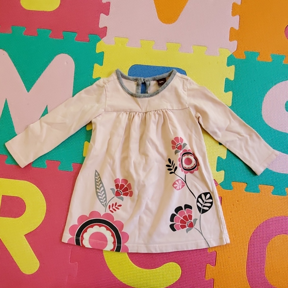 Tea Collection pink cotton dress, size 18-24 mo